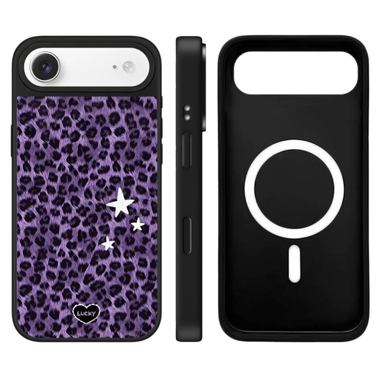 Serie Stelle Leopardo Motivo Pulsante di controllo della fotocamera Specchio Custodia magnetica per telefono, For iPhone Air