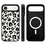 Serie Stelle Leopardo Motivo Pulsante di controllo della fotocamera Specchio Custodia magnetica per telefono, For iPhone Air