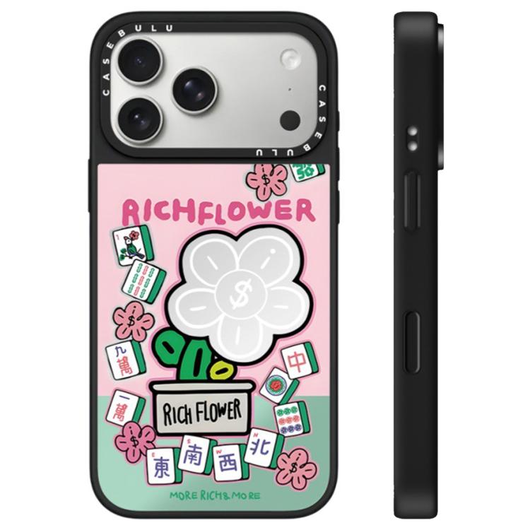 Custodia per telefono con specchio e pulsante di controllo della fotocamera con motivo floreale ricco, For iPhone 17 Pro Max, For iPhone 17 Pro, For iPhone 17