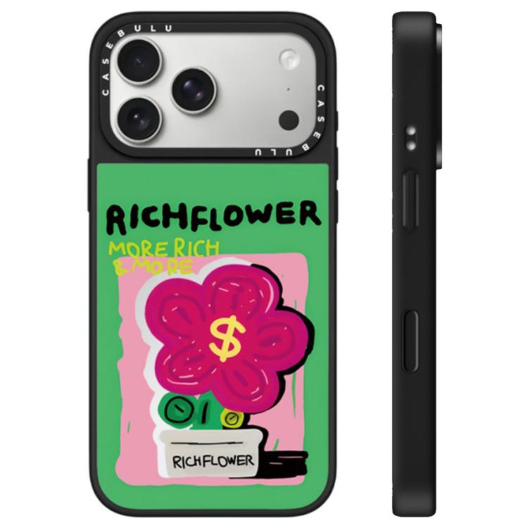 Custodia per telefono con specchio e pulsante di controllo della fotocamera con motivo floreale ricco, For iPhone 17 Pro Max, For iPhone 17 Pro, For iPhone 17