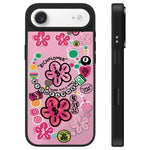 Custodia per telefono con specchio e pulsante di controllo della fotocamera con motivo floreale ricco, For iPhone Air