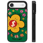 Custodia per telefono con specchio e pulsante di controllo della fotocamera con motivo floreale ricco, For iPhone Air