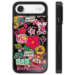 Custodia per telefono con specchio e pulsante di controllo della fotocamera con motivo floreale ricco, For iPhone Air