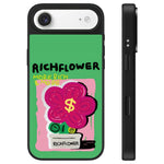Custodia per telefono con specchio e pulsante di controllo della fotocamera con motivo floreale ricco, For iPhone Air
