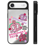 Custodia per telefono con specchio e pulsante di controllo della fotocamera con motivo floreale ricco, For iPhone Air