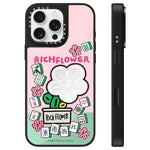 Custodia per telefono con specchio e motivo floreale., For iPhone 16 Pro Max, For iPhone 16 Pro, For iPhone 16 Plus