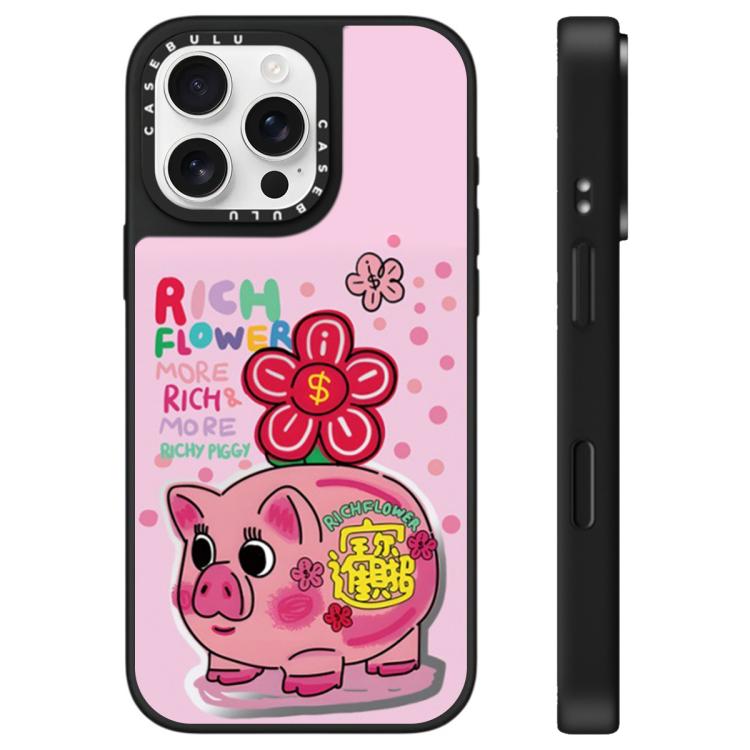 Custodia per telefono con specchio e motivo floreale., For iPhone 16 Pro Max, For iPhone 16 Pro, For iPhone 16 Plus