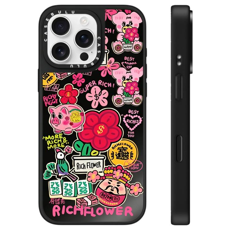 Custodia per telefono con specchio e motivo floreale., For iPhone 16 Pro Max, For iPhone 16 Pro, For iPhone 16 Plus