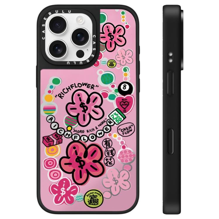Custodia per telefono con specchio e motivo floreale., For iPhone 16 Pro Max, For iPhone 16 Pro, For iPhone 16 Plus