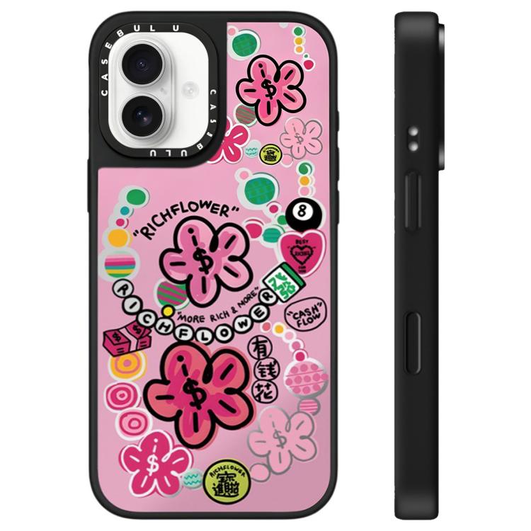 Custodia per telefono con specchio e motivo floreale., For iPhone 16 Pro Max, For iPhone 16 Pro, For iPhone 16 Plus