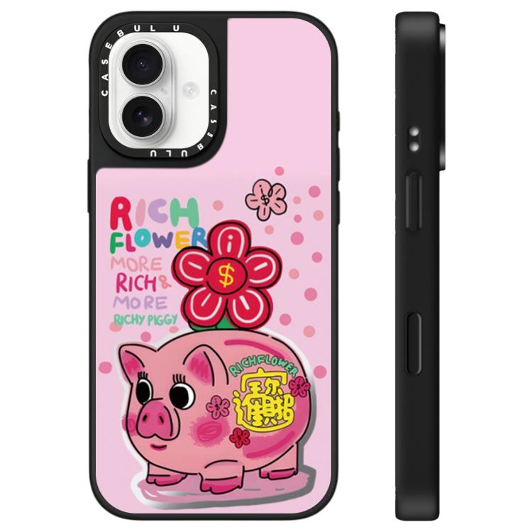 Custodia per telefono con specchio e motivo floreale., For iPhone 16 Pro Max, For iPhone 16 Pro, For iPhone 16 Plus