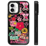 Custodia per telefono con specchio e motivo floreale., For iPhone 16 Pro Max, For iPhone 16 Pro, For iPhone 16 Plus