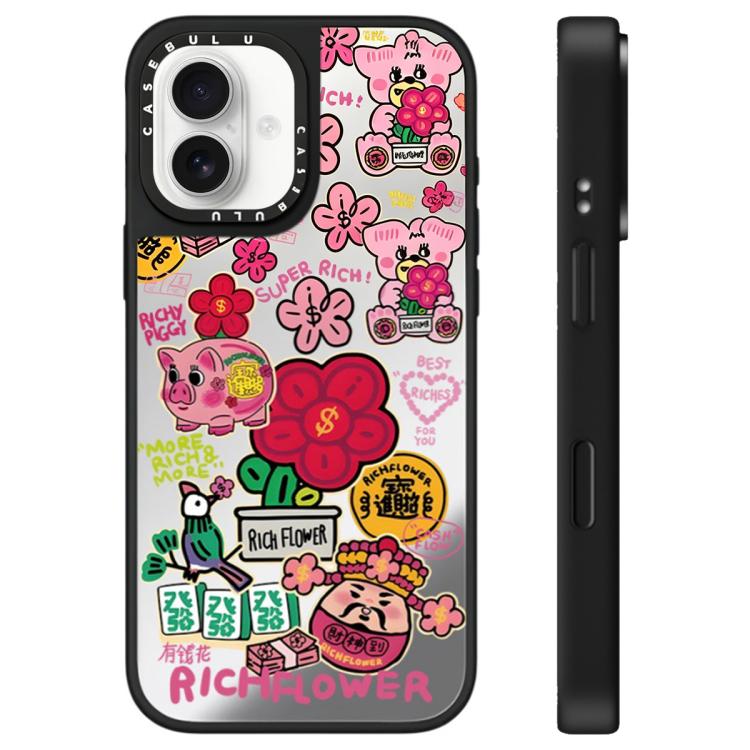 Custodia per telefono con specchio e motivo floreale., For iPhone 16, For iPhone 15 Pro Max, For iPhone 15 Pro