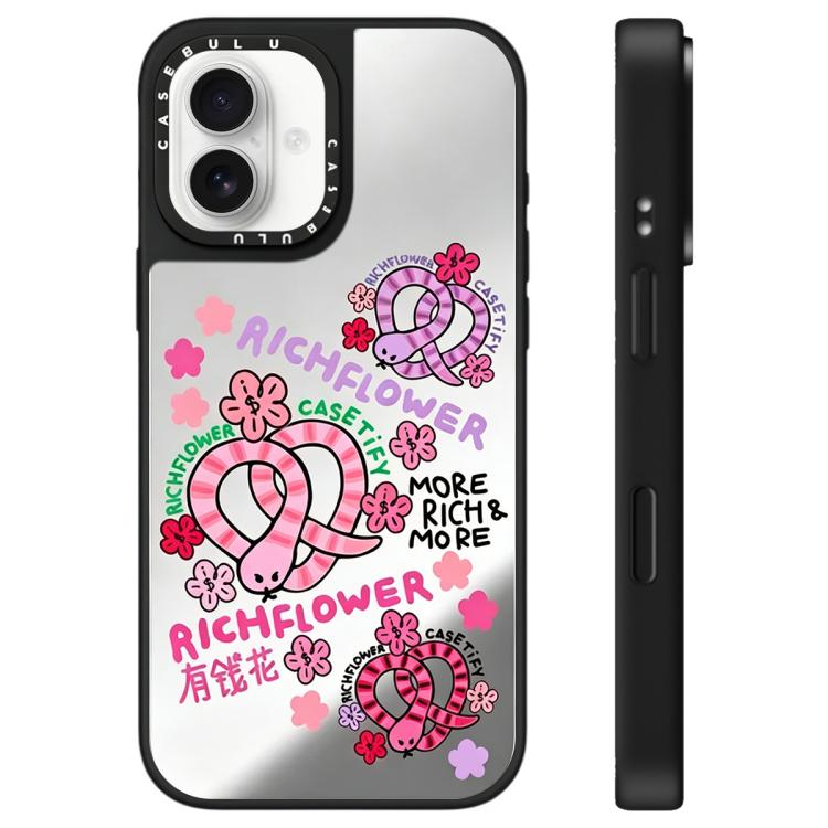 Custodia per telefono con specchio e motivo floreale., For iPhone 16, For iPhone 15 Pro Max, For iPhone 15 Pro