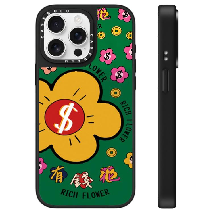 Custodia per telefono con specchio e motivo floreale., For iPhone 16, For iPhone 15 Pro Max, For iPhone 15 Pro
