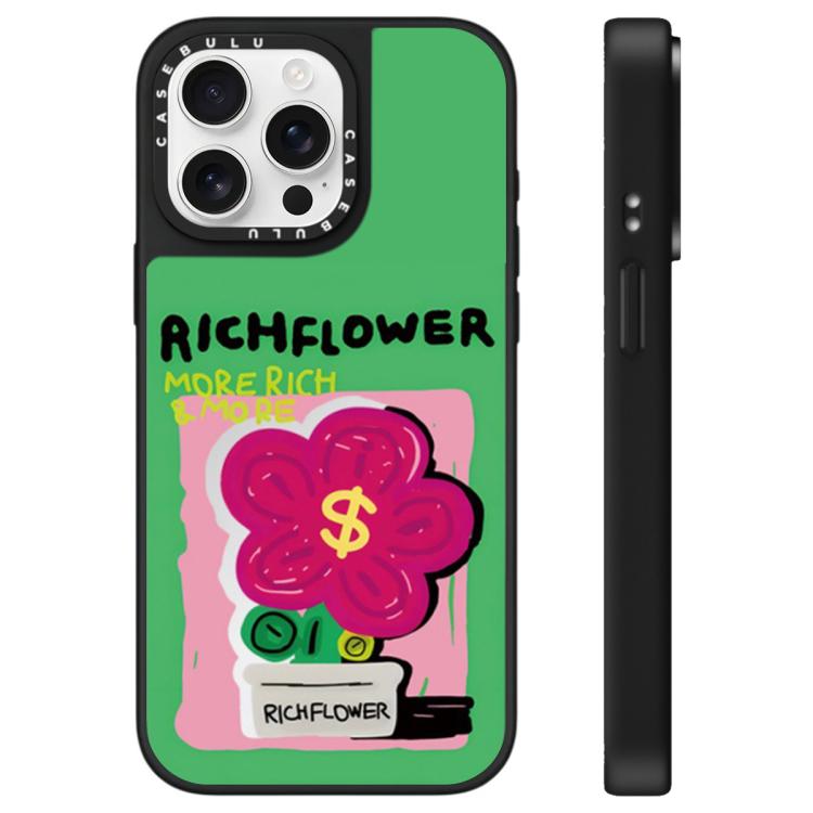 Custodia per telefono con specchio e motivo floreale., For iPhone 16, For iPhone 15 Pro Max, For iPhone 15 Pro