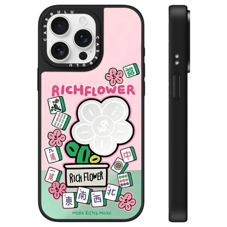 Custodia per telefono con specchio e motivo floreale., For iPhone 16, For iPhone 15 Pro Max, For iPhone 15 Pro