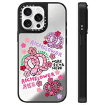 Custodia per telefono con specchio e motivo floreale., For iPhone 16, For iPhone 15 Pro Max, For iPhone 15 Pro