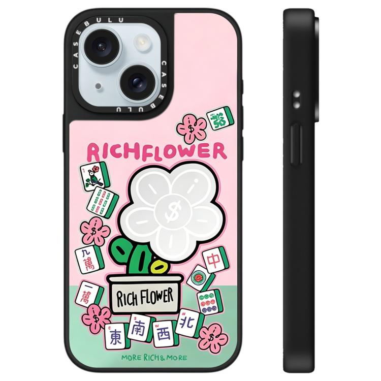 Custodia per telefono con specchio e motivo floreale., For iPhone 15 Plus, For iPhone 15
