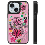 Custodia per telefono con specchio e motivo floreale., For iPhone 15 Plus, For iPhone 15