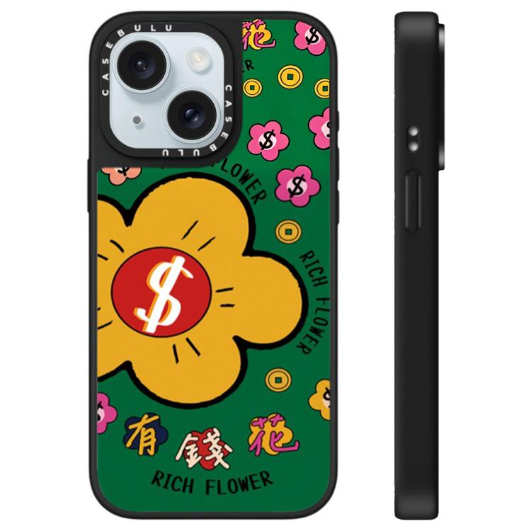 Custodia per telefono con specchio e motivo floreale., For iPhone 15 Plus, For iPhone 15