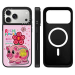 Custodia magnetica con specchio e pulsante di controllo della fotocamera con motivo floreale ricco, specchio a specchio., For iPhone 17 Pro Max, For iPhone 17 Pro, For iPhone 17