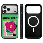 Custodia magnetica con specchio e pulsante di controllo della fotocamera con motivo floreale ricco, specchio a specchio., For iPhone 17 Pro Max, For iPhone 17 Pro, For iPhone 17