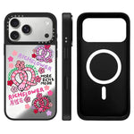 Custodia magnetica con specchio e pulsante di controllo della fotocamera con motivo floreale ricco, specchio a specchio., For iPhone 17 Pro Max, For iPhone 17 Pro, For iPhone 17