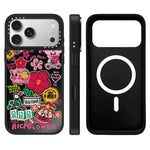 Custodia magnetica con specchio e pulsante di controllo della fotocamera con motivo floreale ricco, specchio a specchio., For iPhone 17 Pro Max, For iPhone 17 Pro, For iPhone 17