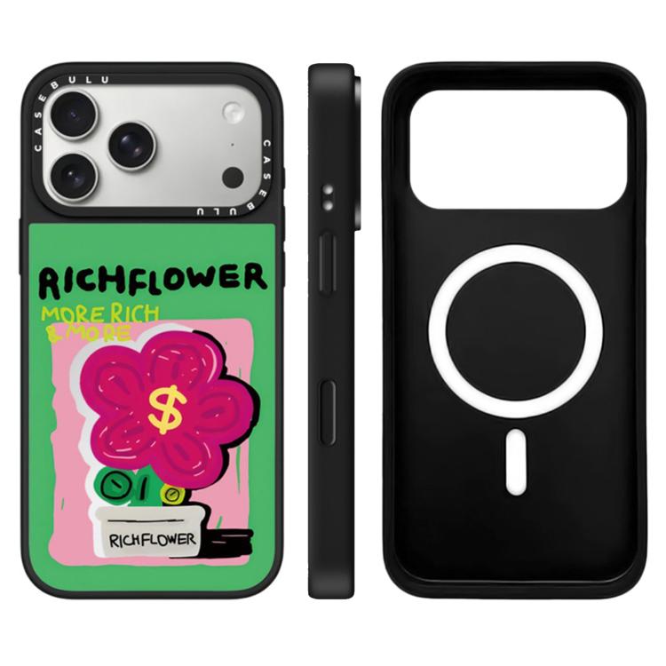 Custodia magnetica con specchio e pulsante di controllo della fotocamera con motivo floreale ricco, specchio a specchio., For iPhone 17 Pro Max, For iPhone 17 Pro, For iPhone 17