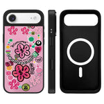 Custodia magnetica con specchio e pulsante di controllo della fotocamera con motivo floreale ricco, specchio a specchio., For iPhone Air
