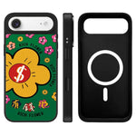 Custodia magnetica con specchio e pulsante di controllo della fotocamera con motivo floreale ricco, specchio a specchio., For iPhone Air