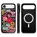Custodia magnetica con specchio e pulsante di controllo della fotocamera con motivo floreale ricco, specchio a specchio., For iPhone Air