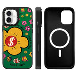 Custodia magnetica per telefono con specchio e motivo floreale., For iPhone 16, For iPhone 15 Pro Max, For iPhone 15 Pro