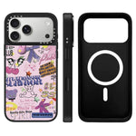 Custodia magnetica con specchio e pulsante di controllo della fotocamera con motivo leopardo e ciliegie., For iPhone 17 Pro Max, For iPhone 17 Pro, For iPhone 17