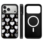 Custodia magnetica con specchio e pulsante di controllo della fotocamera con motivo leopardo e ciliegie., For iPhone 17 Pro Max, For iPhone 17 Pro, For iPhone 17