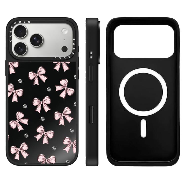 Custodia magnetica con specchio e pulsante di controllo della fotocamera con motivo leopardo e ciliegie., For iPhone 17 Pro Max, For iPhone 17 Pro, For iPhone 17