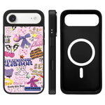 Custodia magnetica con specchio e pulsante di controllo della fotocamera con motivo leopardo e ciliegie., For iPhone Air