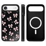 Custodia magnetica con specchio e pulsante di controllo della fotocamera con motivo leopardo e ciliegie., For iPhone Air