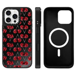 Custodia magnetica per telefono con specchio a specchio con motivo leopardato e ciliegie., For iPhone 16 Pro Max, For iPhone 16 Pro, For iPhone 16 Plus
