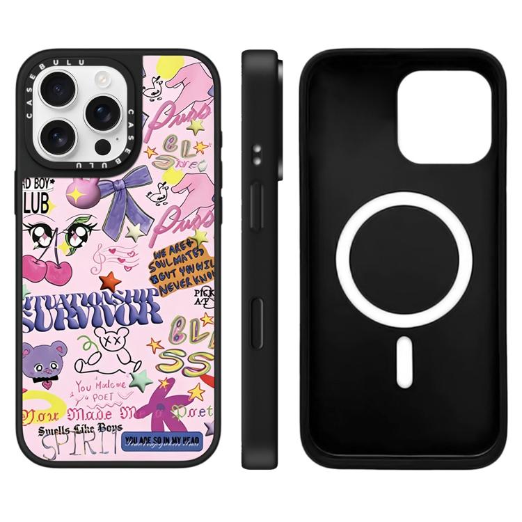 Custodia magnetica per telefono con specchio a specchio con motivo leopardato e ciliegie., For iPhone 16 Pro Max, For iPhone 16 Pro, For iPhone 16 Plus