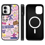 Custodia magnetica per telefono con specchio a specchio con motivo leopardato e ciliegie., For iPhone 16 Pro Max, For iPhone 16 Pro, For iPhone 16 Plus