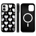 Custodia magnetica per telefono con specchio a specchio con motivo leopardato e ciliegie., For iPhone 16 Pro Max, For iPhone 16 Pro, For iPhone 16 Plus