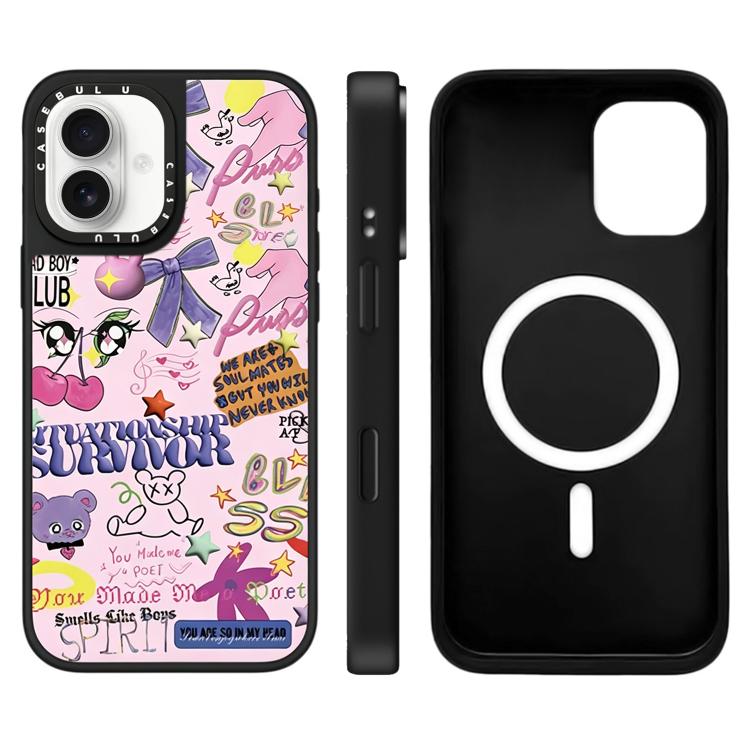 Custodia magnetica per telefono con specchio a specchio con motivo leopardato e ciliegie., For iPhone 16, For iPhone 15 Pro Max, For iPhone 15 Pro
