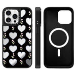 Custodia magnetica per telefono con specchio a specchio con motivo leopardato e ciliegie., For iPhone 16, For iPhone 15 Pro Max, For iPhone 15 Pro