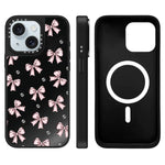 Custodia magnetica per telefono con specchio a specchio con motivo leopardato e ciliegie., For iPhone 15 Plus, For iPhone 15