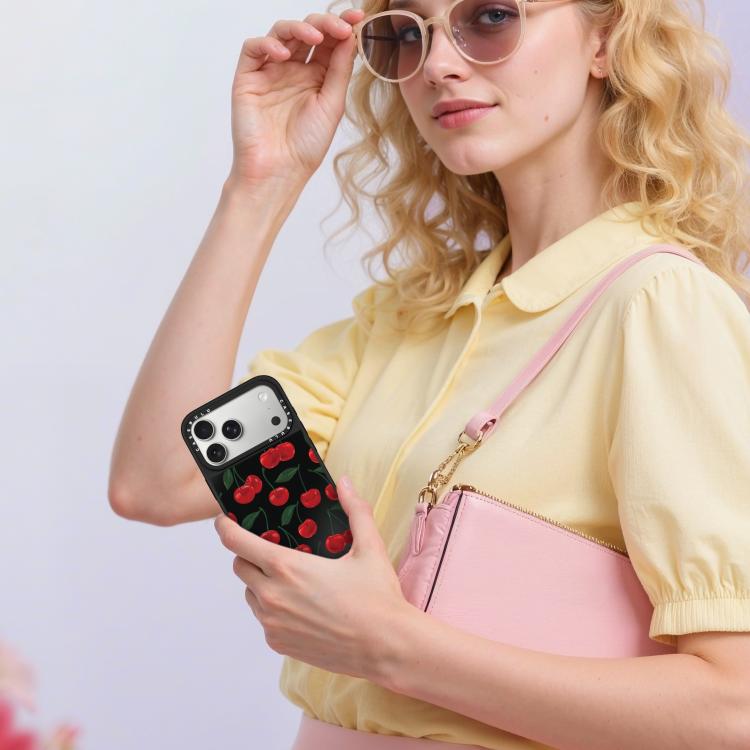 Custodia magnetica per telefono con specchio a specchio con motivo leopardato e ciliegie., For iPhone 16 Pro Max, For iPhone 16 Pro, For iPhone 16 Plus