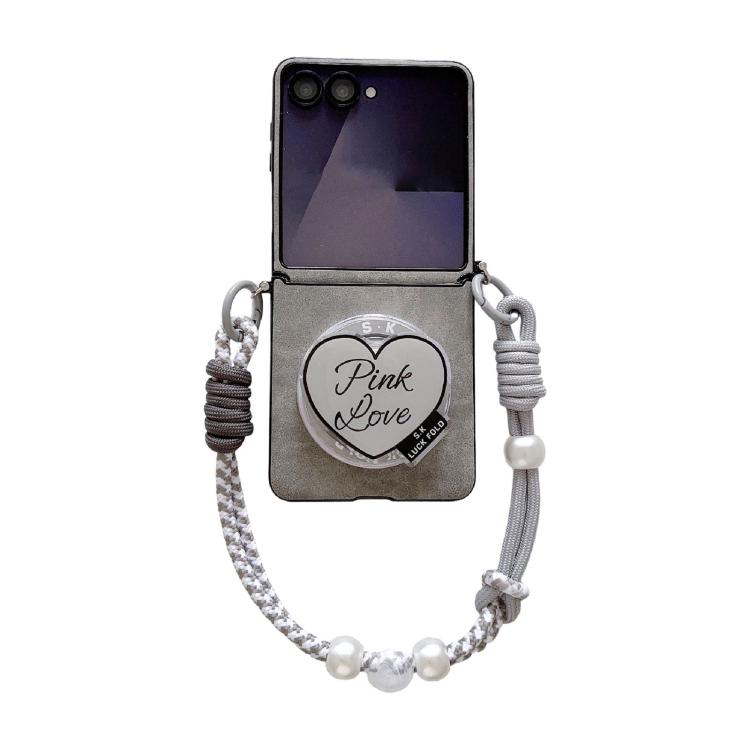 Custodia per telefono antiurto in ecopelle vegana con fibbia laterale magnetica e cinturino da polso., For Galaxy Z Flip6 / 7 FE, For Galaxy Z Flip7 5G, For Galaxy Z Flip5