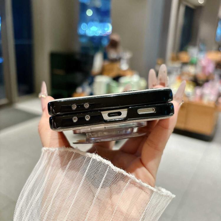 Custodia per telefono antiurto in ecopelle vegana con fibbia laterale magnetica e cinturino da polso., For Galaxy Z Flip6 / 7 FE, For Galaxy Z Flip7 5G, For Galaxy Z Flip5