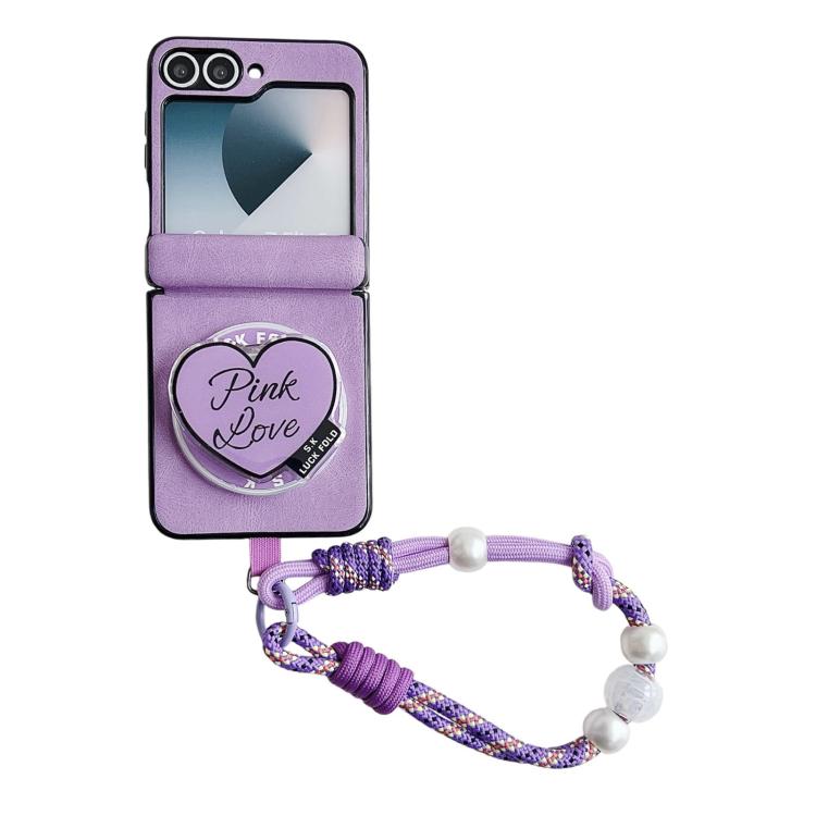 Custodia per telefono antiurto con chiusura magnetica a doppio asse in ecopelle vegana e cinturino da polso., For Galaxy Z Flip6 / 7 FE, For Galaxy Z Flip7 5G, For Galaxy Z Flip5
